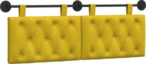 vidaXL Cap de pat suspendat Pe perete Galben 130 x 55 x 7 cm Catifea