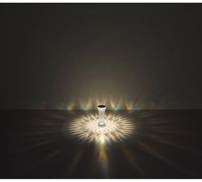 Lampa de masa cu baterii, plastic transparent cu efect de cristal Gixi transparent 8cm