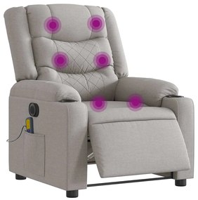 vidaXL Scaun reclinabil electric pentru masaj Cloud Grey Fabric