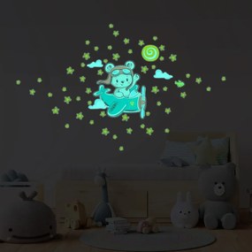 Autocolant de perete pentru copii 30x25 cm Pilot Bear – Ambiance