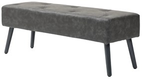 HOMCOM Bancă la picioarele patului Banchetă de dormitor cu picioare din lemn și șezut căptușit 114x38x42 cm Gri | Aosom Romania