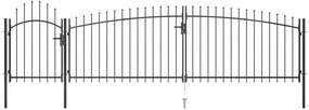 Poarta gard pentru gradina cu varf sulita, negru 5 x 1,75 m 5 x 1.75 m