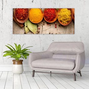 Tablou - Condimente pe lemn (120x50 cm)