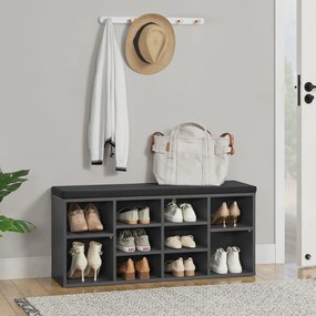 Suport pantofi cu căptușeală 104 x 30 x 48 cm gri închis