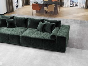 Canapea extensibilă dumonde cu ladă de depozitare si sezut confortabil din spuma high-density, Marbela Euphoria Green XXL 295x100 cm