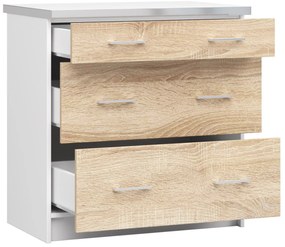 Dulap inferior de bucătărie Lula s80 sz3 (Alb mat + stejar sonoma). 1068768