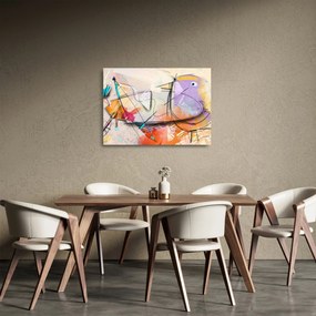 Tablou pe sticlă - Abstract, pasăre (70x50 cm)