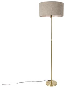 Lampa de podea reglabila aurie cu abajur boucle taupe 50 cm - Parte