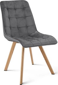 Scaun de dining CIEZA VELVET, gri inchis