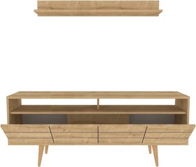 Mobilier living OLA, stejar, PAL melaminat, 2 piese