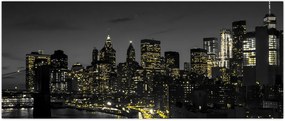 Tablou cu metropolă nocturnă (120x50 cm)
