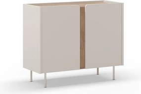 Dulap crem/în culoare naturală cu aspect de lemn de stejar 100x82,5x40 cm Lucile – Marckeric