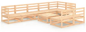 3075619 vidaXL Set mobilier de grădină, 9 piese, lemn masiv de pin
