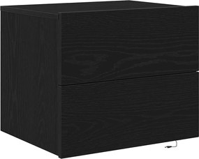 vidaXL Dulap de noapte Stejar Negru 50 x 39 x 41 cm Lemn compozit