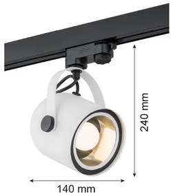 Spot pentru sistem de șină Argon 4309 NET 1xE27/15W/230V alb