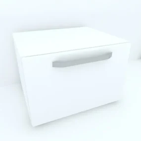 Armonia Comoda alba cu o usa cu maner front MDF Alb Lucios