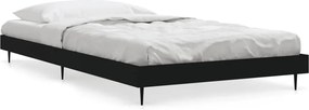 vidaXL Cadru de pat, negru, 100x200 cm, lemn prelucrat
