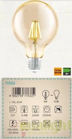 Bec E27-LED-G95 4W 2200k 11522 EL