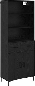 vidaXL Bufet cu sertar Stejar Negru 69,5 x 34 x 180 cm Lemn compozit