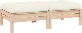 vidaXL Canapea de grădină cu 2 locuri, cu perne crem, lemn masiv pin