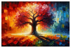 Tablou arborele vieții în culorile curcubeului