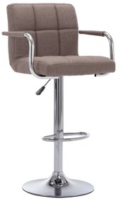 283418 vidaXL Bar Stool Taupe Fabric