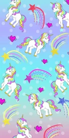 Prosop plaja UNICORN PONNY 100x180 cm colorat, 100% microfibra