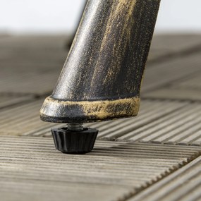 Outsunny Set Bistrò de Grădină 3 Piese cu 2 Scaune de Grădină și Masă Rotundă cu Orificiu pentru Umbrelă, Set Masă și Scaune de Grădină din Aluminiu, pentru Terasă, Curte, Exterior, Bronz | Aosom Romania