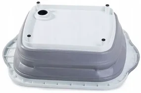 Recipient pliabil din silicon și placă de tăiat - 2 în 1 - gri