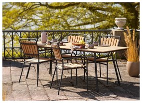 Scaune de grădină în culoare naturală 2 buc. din lemn masiv/din metal Cleveland – House Nordic