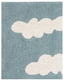 Covor pentru copii albastru lavabil/țesut manual din bumbac 120x160 cm Clouds Vintage Blue – Lorena Canals