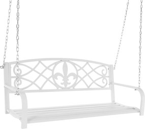 Leagan gradina ABEA, alb, metal, 127x56x52 cm