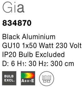 Pendul design modern minimalist GIA negru NVL-834870