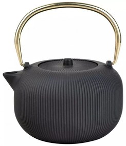 Ceainic din fonta cu infuzor Kinghoff KH 1931, 1 l, Fonta, Interior emailat, Negru