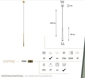 Pendul, Lustra LED design modern COFFEE