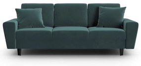 Canapea petrol extensibilă, cu spațiu de depozitare cu tapițerie din catifea 235 cm Kyoto – Cosmopolitan Design