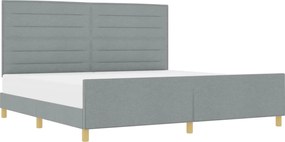 vidaXL Cadru de pat cu headboard Gri deschis 200 x 200 cm țesătură