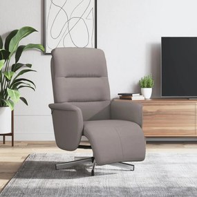 vidaXL Fotoliu rabatabil cu suport de picioare, gri taupe, textil