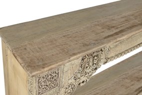 Consolă din lemn masiv de tec sculptat manual, piesa unicat, „Parthenon"