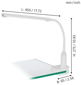 Eglo 96434 - LED Lampă cu clips LAROA LED/4,5W/230V alb