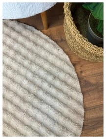 Covor bej lavabil rotund ø 120 cm Bubbly – Oyo Concept