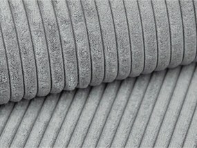 Taburet gri deschis cu tapițerie din catifea reiată Campi – Cosmopolitan Design