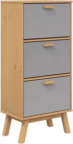 vidaXL Pantofar „OLDEN”, gri/maro, 55x35x120 cm, lemn masiv pin