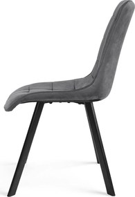 OFERTA Scaun de masa CIEZA VELVET cu picioare negre, gri inchis II. calitate