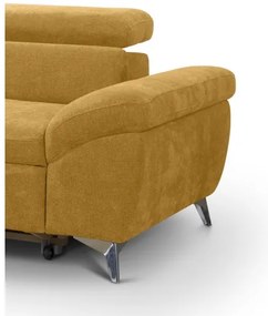 Canapea colțar extensibilă SALERNO, formă L, stânga, galbenă