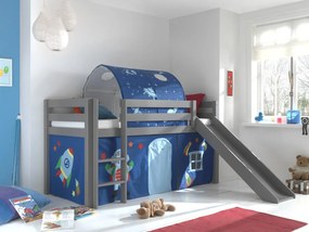 PINO PAT SEMI-INALT cu tobogan, cortină și tunel Astro.