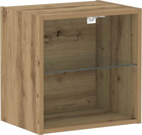 vidaXL Raft flotant cu lumină LED Maro 40 x 28,5 x 40 cm Lemn compozit