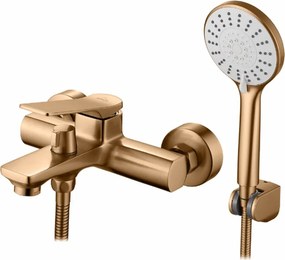 Baterie cada - dus Invena Neri finisaj cupru cu set de dus