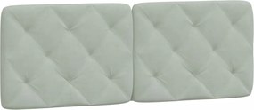 vidaXL Pernă tăblie de pat, gri deschis, 120 cm, catifea