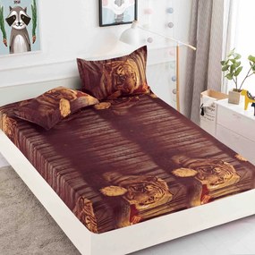 Lenjerie de pat 3 cu elastic 100% bumbac - a718 de la Onesleep